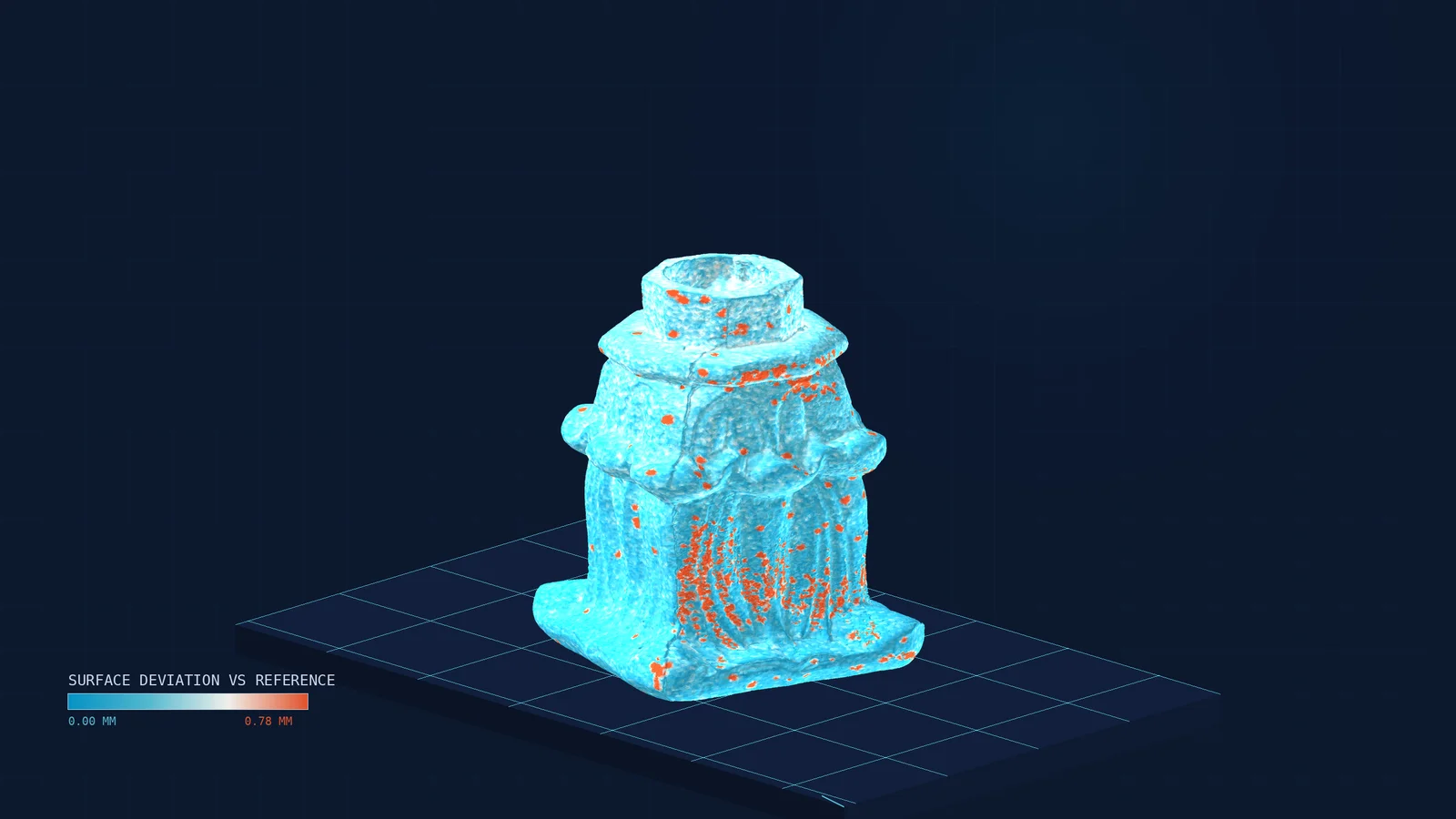 Surface deviation heatmap of the Boyd Clocks scan